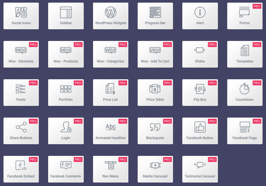 Elementor Pro Elements